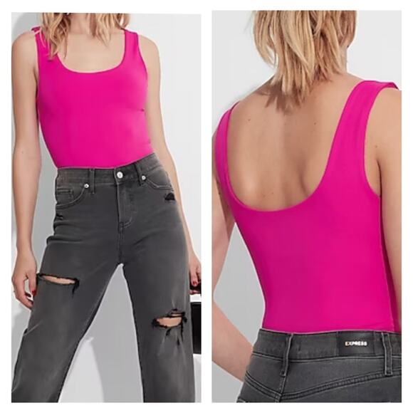 Express Body Contour Compression Bodysuit XS Pink - Picture 1 of 6